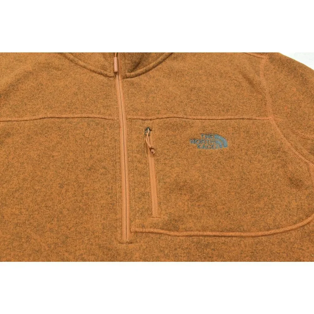 The North Face Men XXL Gordon Lyons Quarter Zip Fleece Sweater Pullover Brown Or